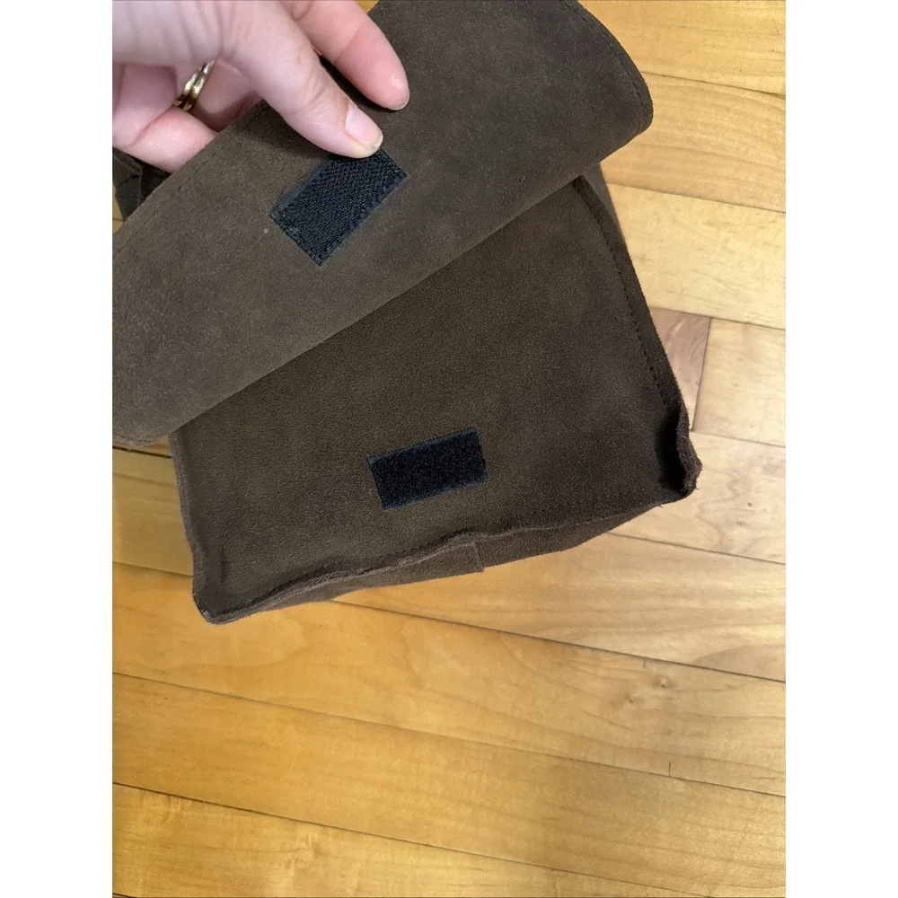 American Eagle Fringe Crossbody Bag  Trim Brown Suede Boho Hippie NWT